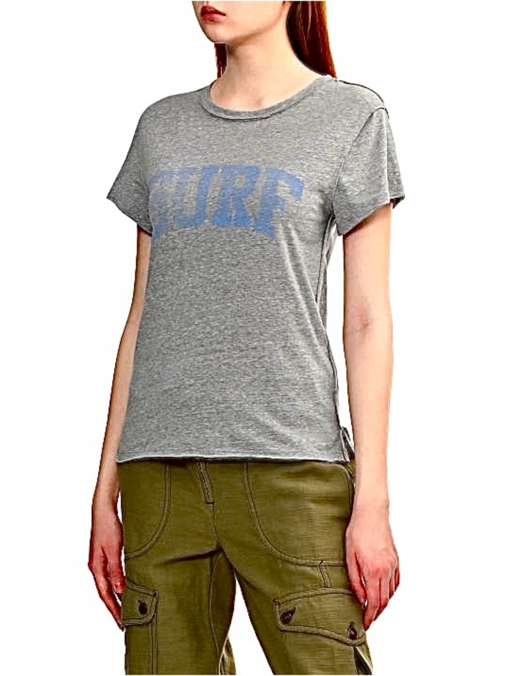 New Free People Nova Graphic SURF Tee in Gray Size L NWOT- organic cotton blend - Picture 4 of 16